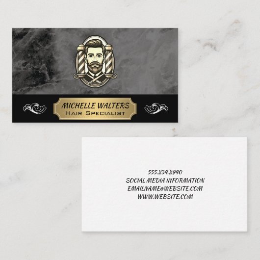 Barbershop Cuts | Mens Hair Care 名刺 (正面/裏面)