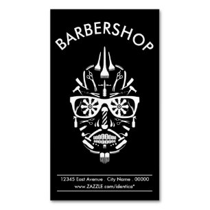 barbershop punk calavera磁気名刺 マグネット名刺