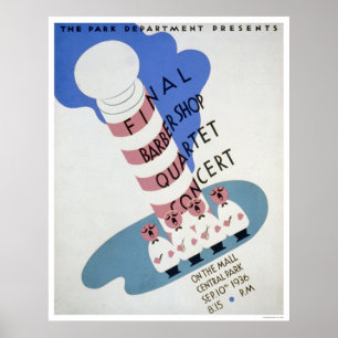 Barbershop Quartet 1936 WPA ポスター