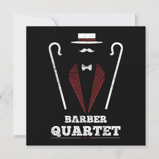 Barbershop Quartet Costume Singing Uniform Gift 招待状 (正面)