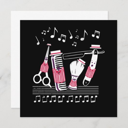 Barbershop Quartet From Hairdresser Tools Gift 招待状 (正面/裏面)