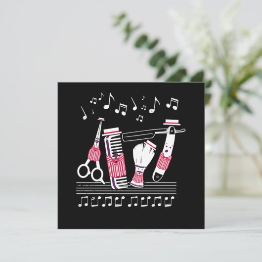 Barbershop Quartet From Hairdresser Tools Gift 招待状 (スタンド正面)