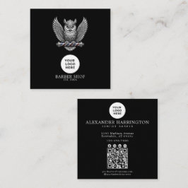 Barbershop Silver Owl Professional Logo Qr Code スクエア名刺