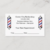 Barbershop Simple Budget Appointment Reminder Card 予約カード (正面)