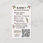 BARBET Dog Info Card 名刺 (裏面)