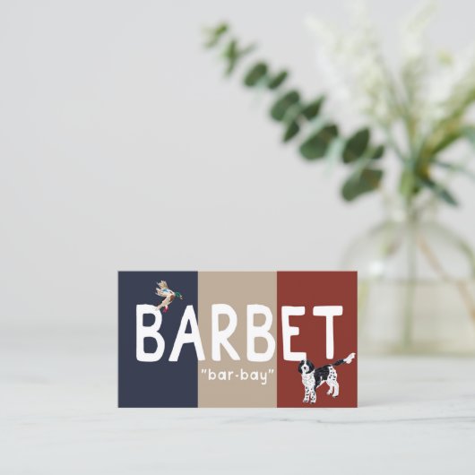 BARBET Dog Info Card 名刺 (スタンド正面)