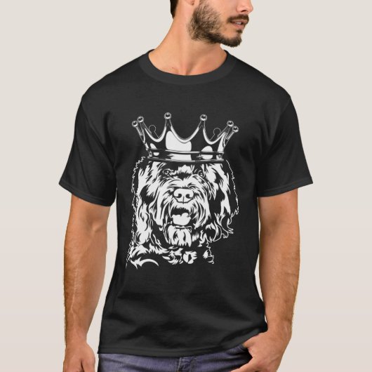 Barbet with crown dog hound dog mom tシャツ (正面)