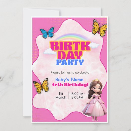 Barbie Birthday Invitation  シーズンカード (正面)