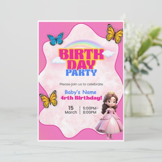 Barbie Birthday Invitation シーズンカード (スタンド正面)
