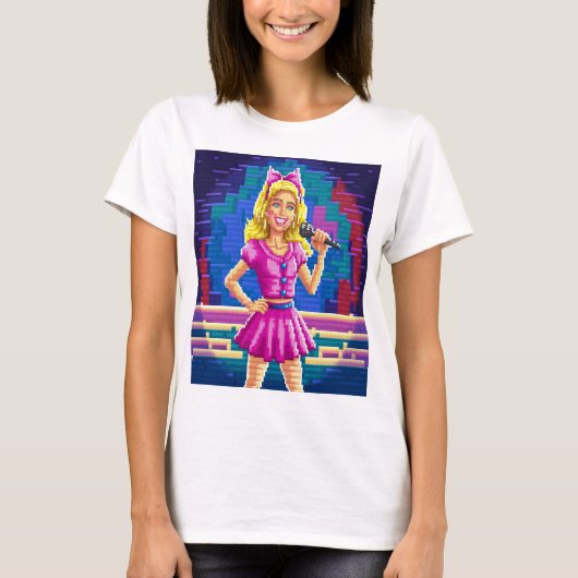 barbie girl  pixels tシャツ (正面)