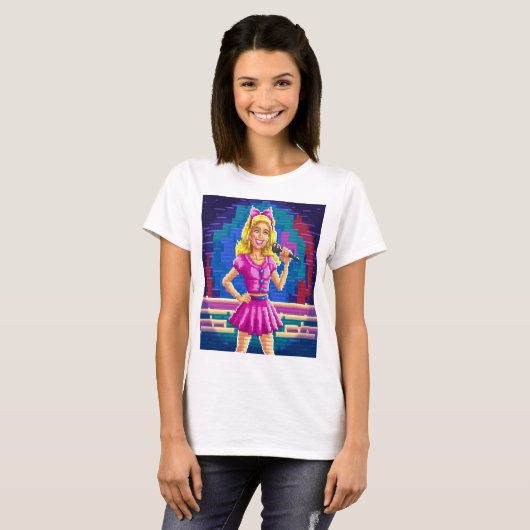 barbie girl  pixels tシャツ (正面フル)