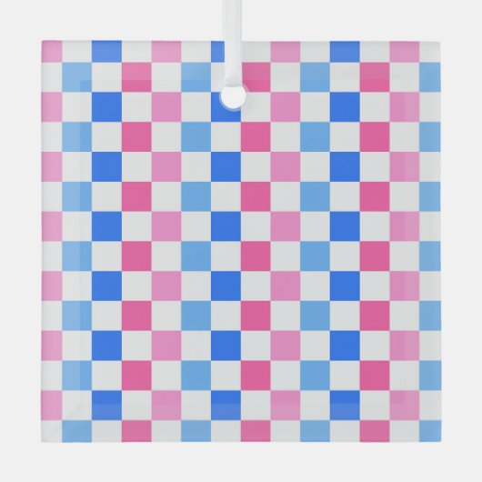 Barbie goes to the ocean checkerboard pattern ガラスオーナメント (正面)