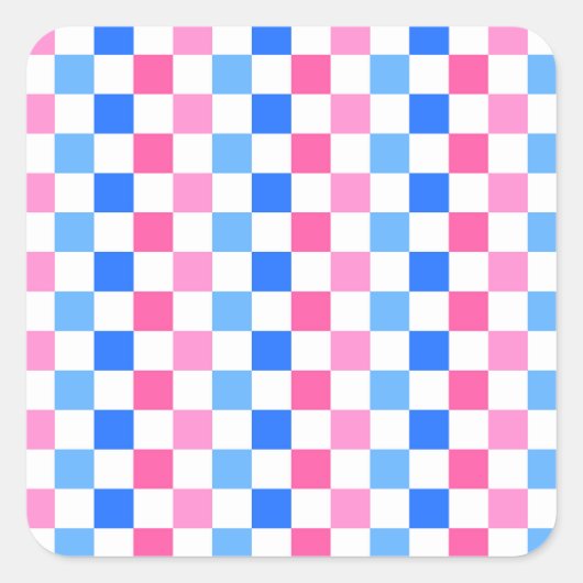 Barbie goes to the ocean checkerboard pattern スクエアシール (正面)