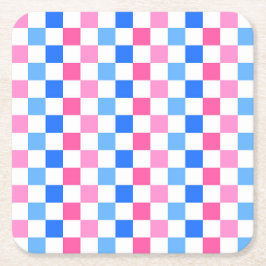 Barbie goes to the ocean checkerboard pattern スクエアペーパーコースター