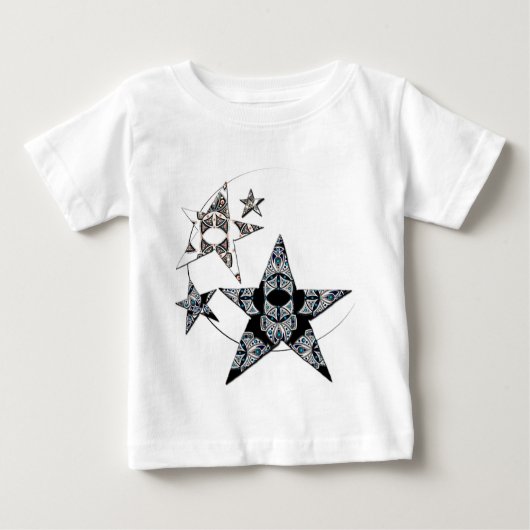 Barboteuse blanche avec étoiles ベビーTシャツ (正面)