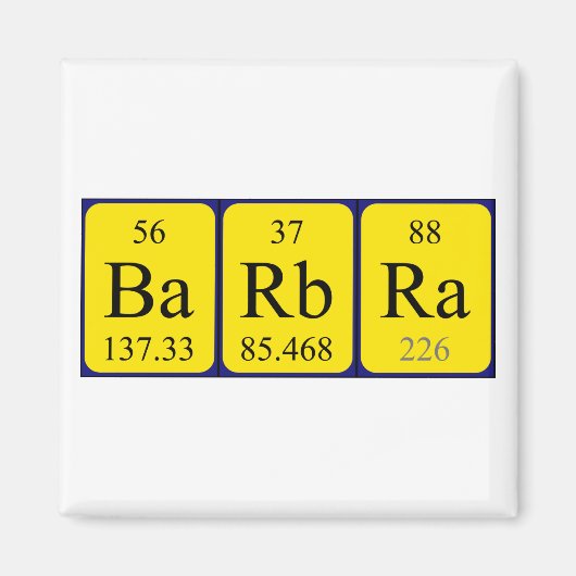 Barbra周期表名磁石 マグネット (正面)