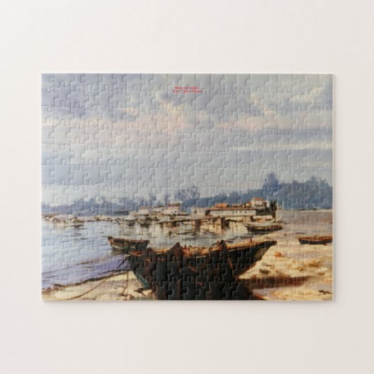 Barca en la playa/Boat on theビーチ. ジグソーパズル (横)