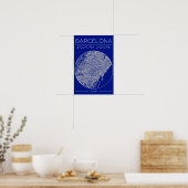 Barcelona Blueprint City Map Poster – Minimal Wall ポスター (キッチン)