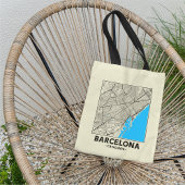 Barcelona, Catalunya City Map Tote Bag トートバッグ