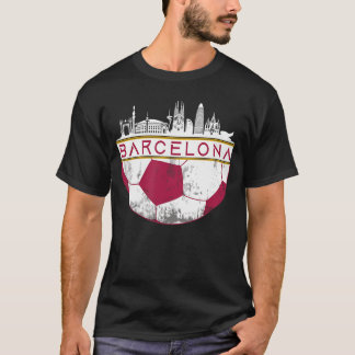 Barcelona City Skyline Soccer Sports Fans Cool gir Tシャツ