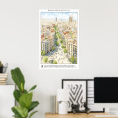 Barcelona City Street View Poster Mediterranean ポスター (ホームオフィス)
