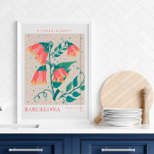 Barcelona Flower Market Botanical ポスター