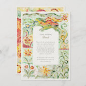 Barcelona Gaudí-Inspired Mosaic Wedding エンクロージャーカード (正面/裏面)