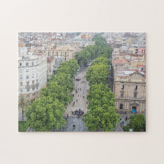 Barcelona La Rambla view puzzle ジグソーパズル (横)