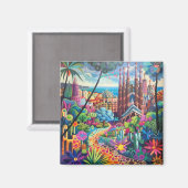 Barcelona, Park Guell, Sagrada Familia, Souvenir マグネット (正面/裏面)