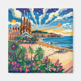 Barcelona, Park Guell, Sagrada Familia, Souvenir マグネット