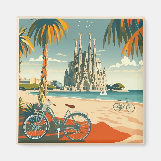 Barcelona, Park Guell, Sagrada Familia, Souvenir マグネット (正面)