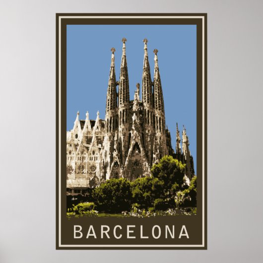 Barcelona Sagrada Familia ポスター (正面)