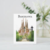 Barcelona Sagrada Família Painting ポストカード (スタンド正面)