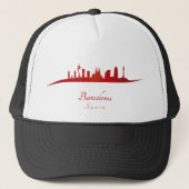 Barcelona skyline in red キャップ (正面)