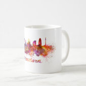 Barcelona skyline in watercolor コーヒーマグカップ (正面右)