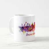 Barcelona skyline in watercolor コーヒーマグカップ (正面左)