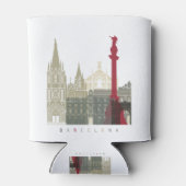 Barcelona skyline poster 缶クーラー (裏面)