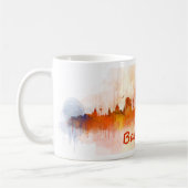 Barcelona Skyline watercolor v04 コーヒーマグカップ (左)