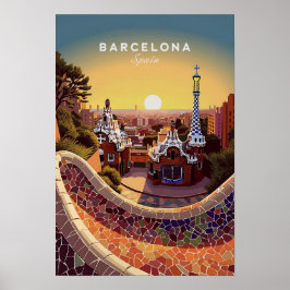 Barcelona Spain ポスター