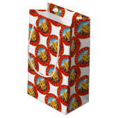 Barcelona, Spain, circle, red スモールペーパーバッグ (裏面アングル)