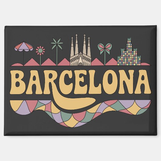 Barcelona Spain Europe マグネット (正面)