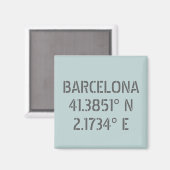 Barcelona Spain Latitude and Longitude  マグネット (正面/裏面)