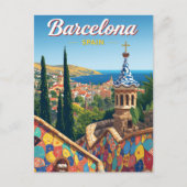 Barcelona Spain Park Güell ポストカード (正面)