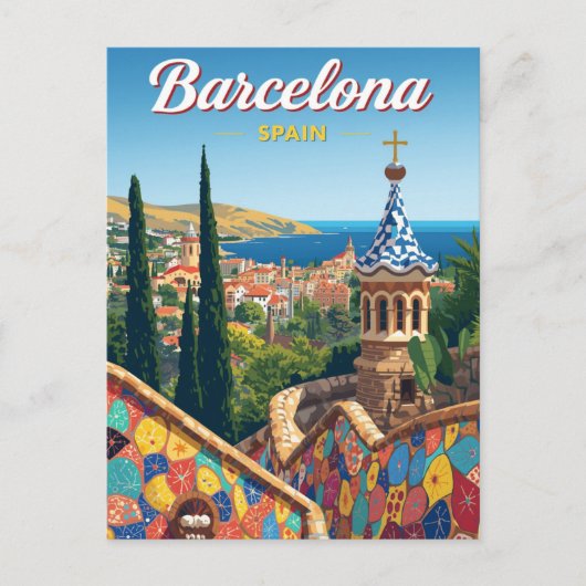 Barcelona Spain Park Güell ポストカード (正面)
