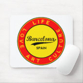 Barcelona, Spain, red circle, art マウスパッド (マウス)