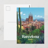 Barcelona Spain Sagrada Familia City ポストカード (正面/裏面)