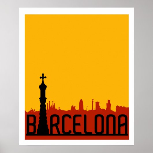 Barcelona, Spain, Travel Poster ポスター (正面)