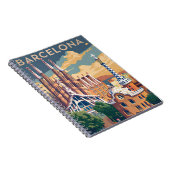 Barcelona Spain vintage ノートブック (右側)