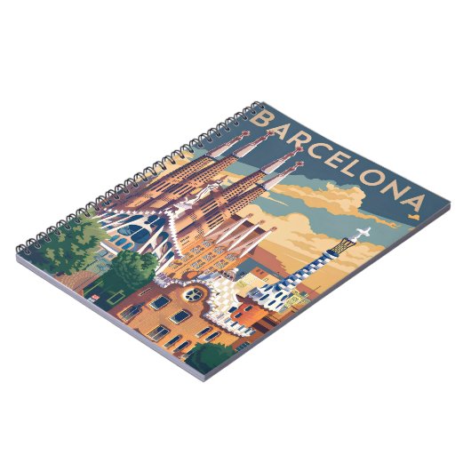 Barcelona Spain vintage ノートブック (左側)