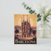 Barcelona Spain vintage ポストカード (スタンド正面)